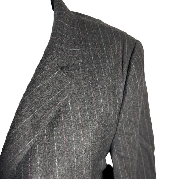 LAFAYETTE 148 New York Size 10 Gray pinstripe blazer jacket womens Wool NWT - Picture 5 of 11
